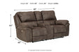 Trementon Graphite Power Reclining Loveseat with Console - Lara Furniture