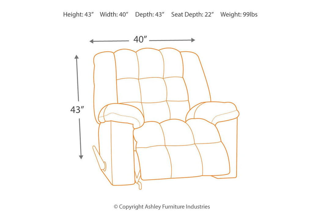 Ludden Sand Recliner - Lara Furniture