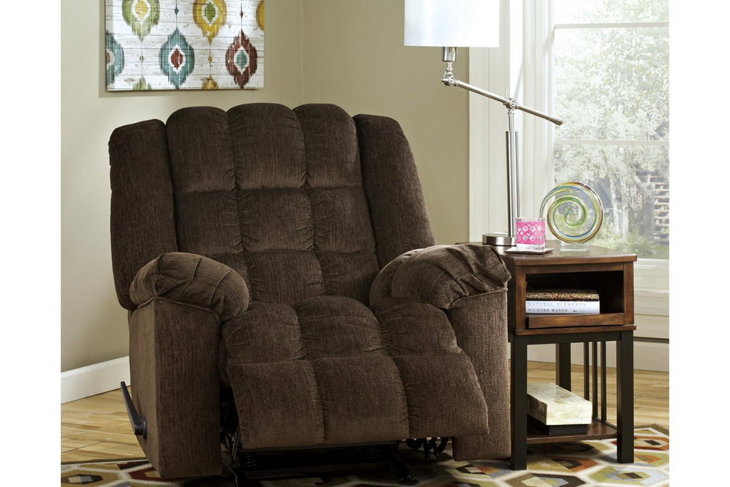 Ludden Cocoa Recliner - Lara Furniture