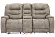 Yacolt Fog Power Reclining Loveseat with Console - Lara Furniture