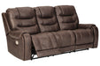 Yacolt Walnut Power Reclining Sofa - Lara Furniture