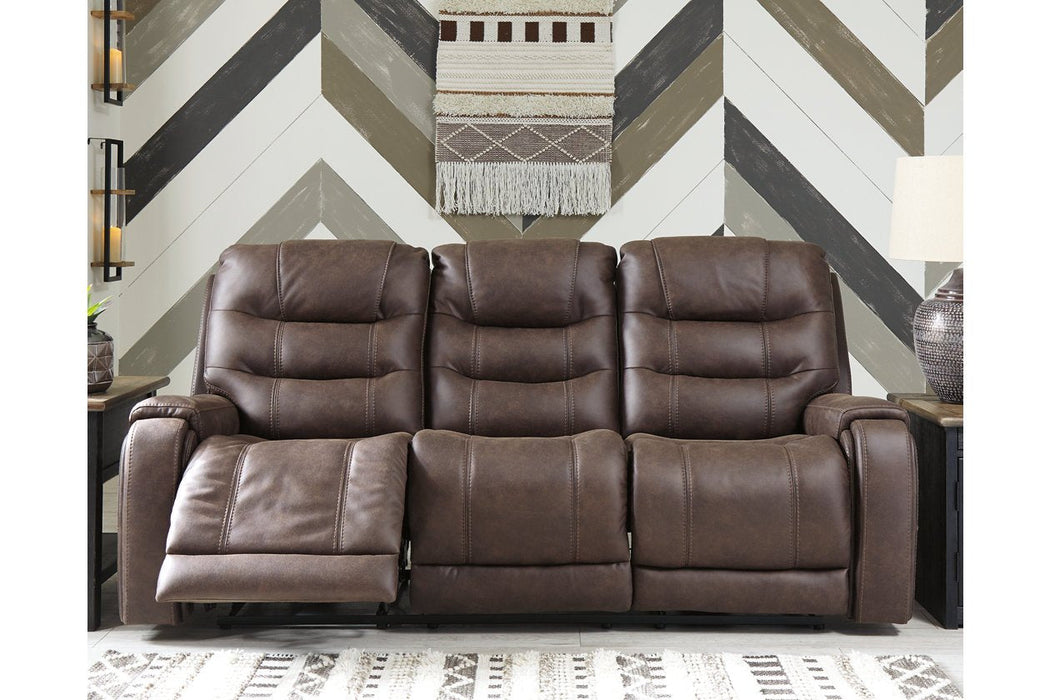 Yacolt Walnut Power Reclining Sofa - Lara Furniture