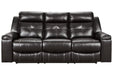 Kempten Black Reclining Sofa - Lara Furniture