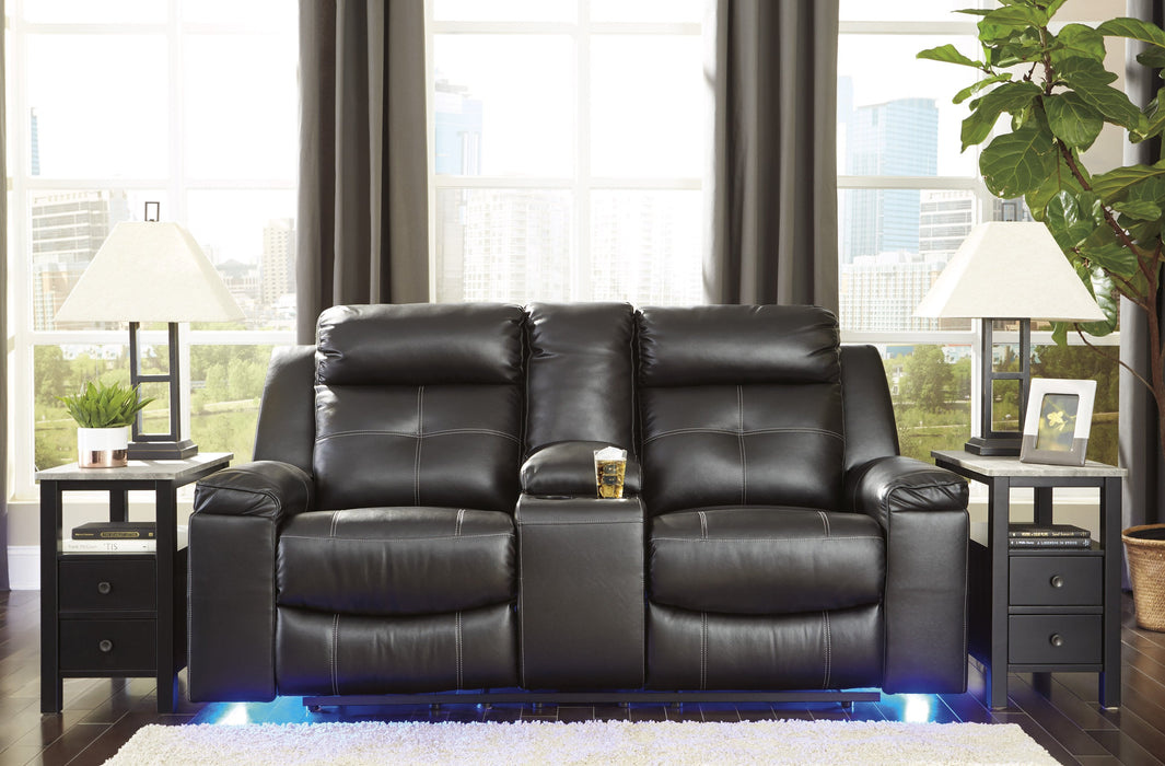 Kempten Black LED Reclining Living Room Set - Lara Furniture