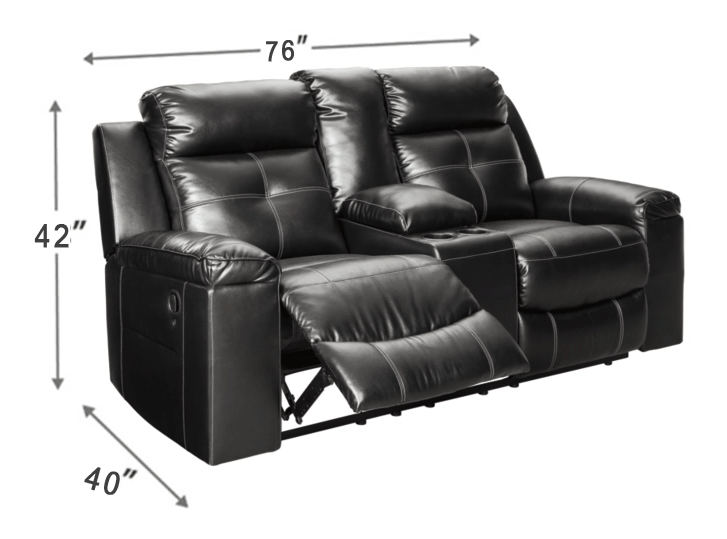 Kempten Black LED Reclining Living Room Set