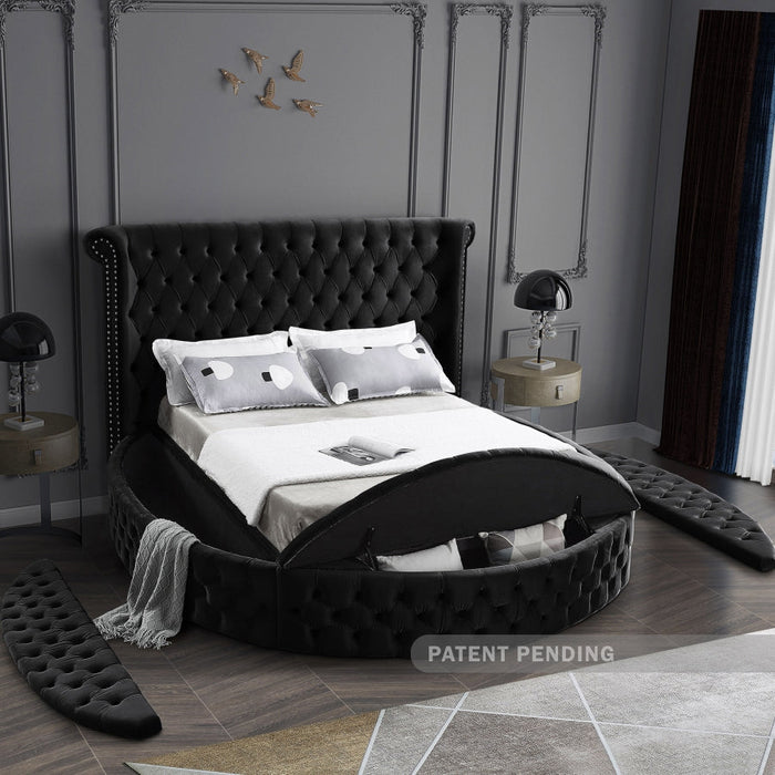 Luxus Velvet Black King Bed (3 Boxes)