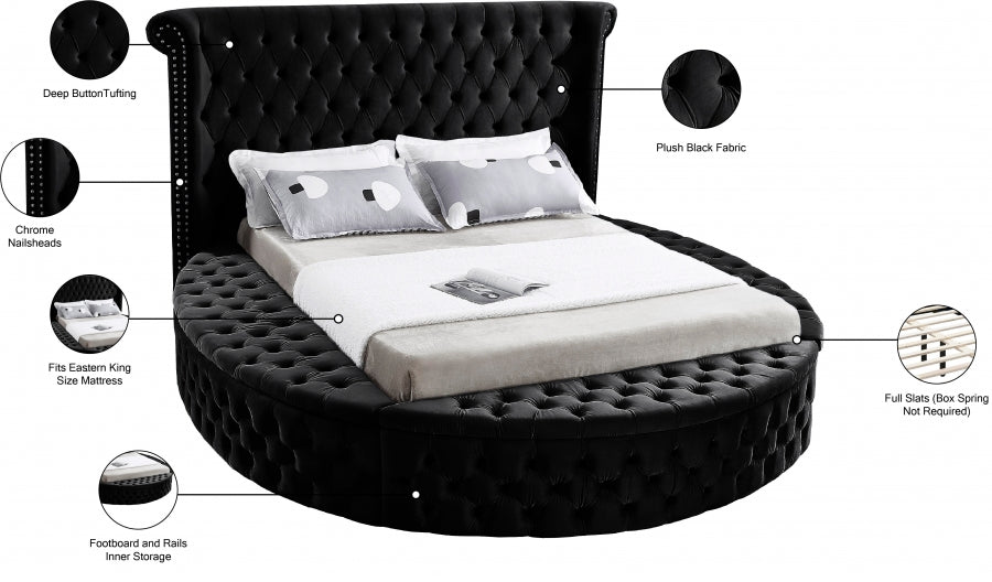 Luxus Velvet Black King Bed (3 Boxes)