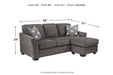 Brise Slate Sofa Chaise - Lara Furniture