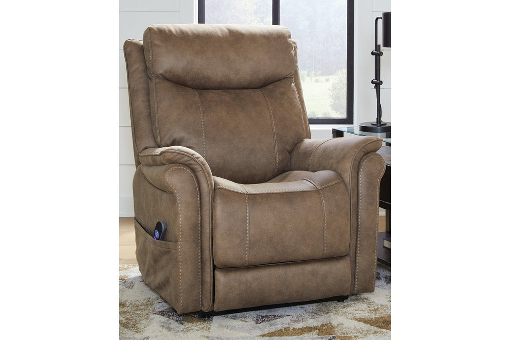 Lorreze Driftwood Power Lift Recliner - Lara Furniture