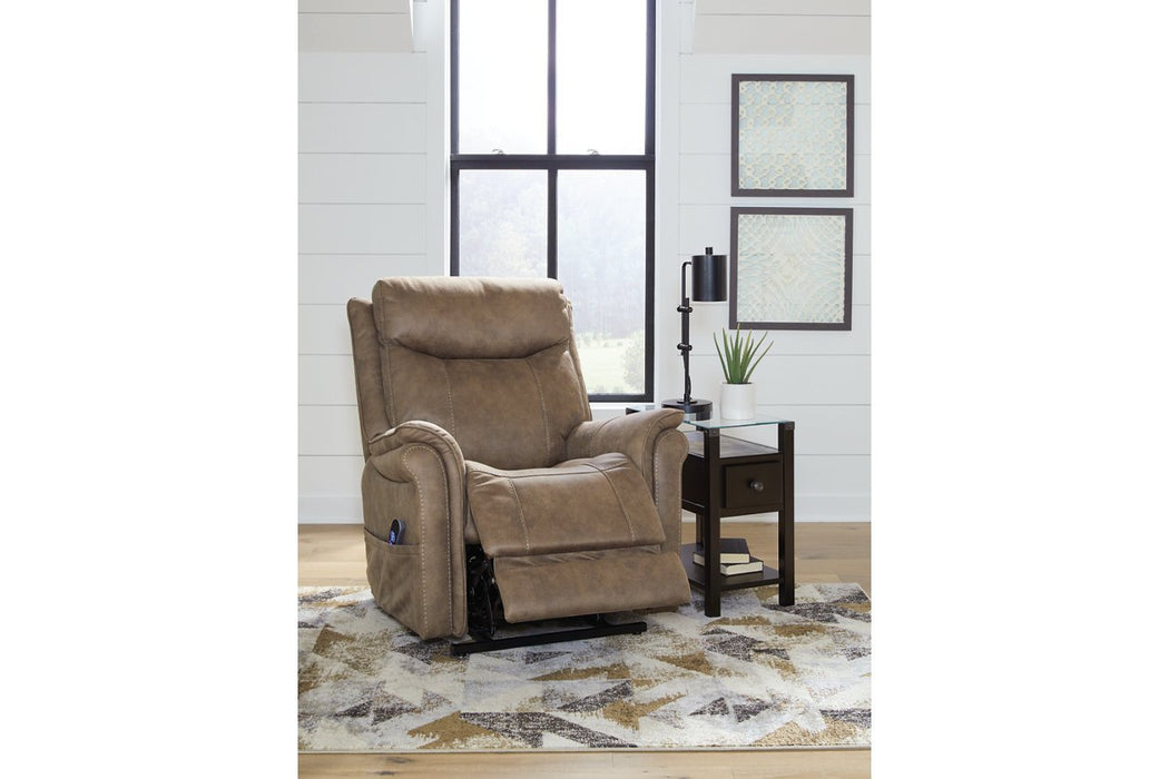 Lorreze Driftwood Power Lift Recliner - Lara Furniture