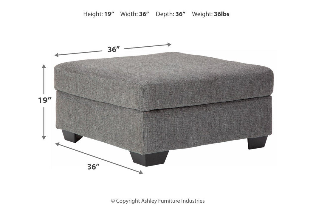 Dalhart Charcoal Oversized Accent Ottoman - Lara Furniture