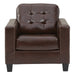 Altonbury Walnut Leather Living Room Set - Lara Furniture