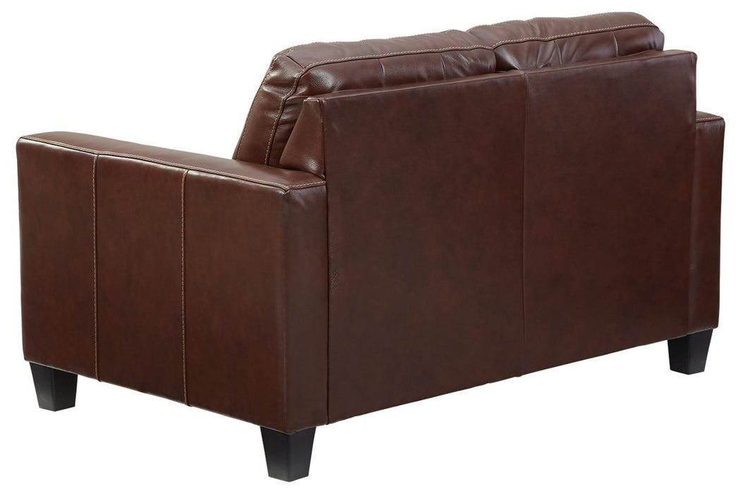 Altonbury Walnut Loveseat - Lara Furniture