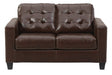 Altonbury Walnut Leather Living Room Set - Lara Furniture