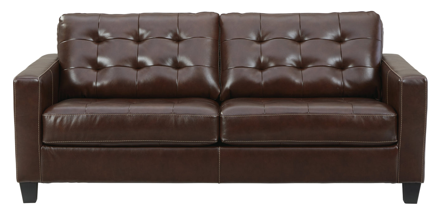 Altonbury Walnut Leather Living Room Set - Lara Furniture