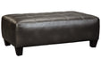 Nokomis Charcoal Oversized Accent Ottoman - Lara Furniture