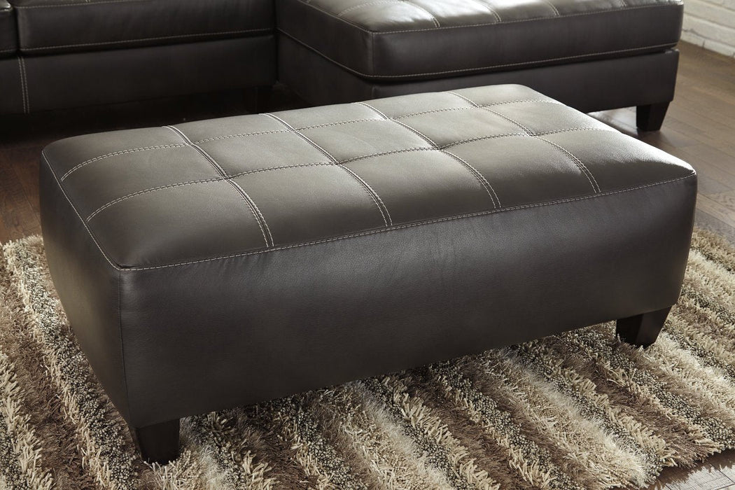 Nokomis Charcoal Oversized Accent Ottoman - Lara Furniture