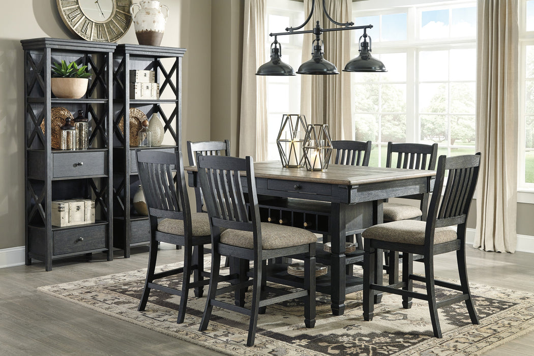 Tyler Creek Black-Gray Counter Height Set