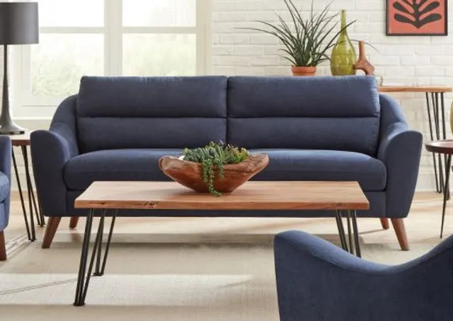 Gano Sloped Arm Living Room Set Navy Blue Living Room Set