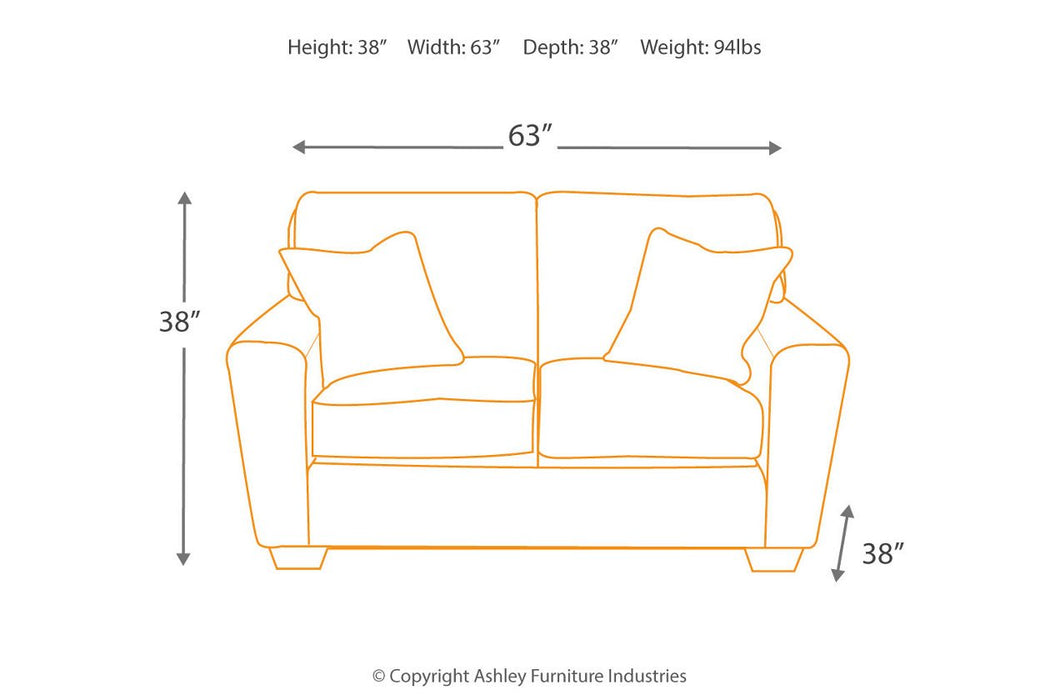 Calicho Cashmere Loveseat - Lara Furniture