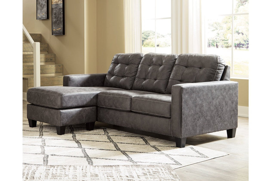 Venaldi Gunmetal Sofa Chaise - Lara Furniture