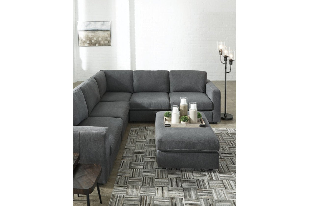 Candela Charcoal Oversized Accent Ottoman - Lara Furniture