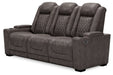 HyllMont Gray Power Reclining Sofa - Lara Furniture