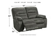 Bolzano Slate Reclining Loveseat - Lara Furniture