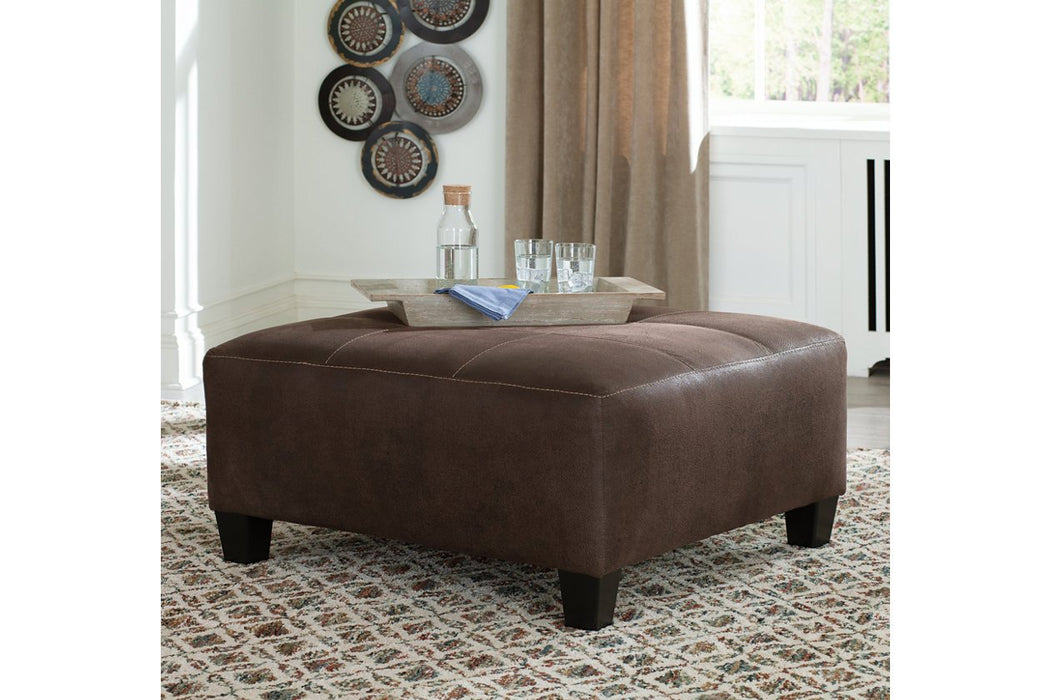 Navi Chestnut Oversized Accent Ottoman - Lara Furniture
