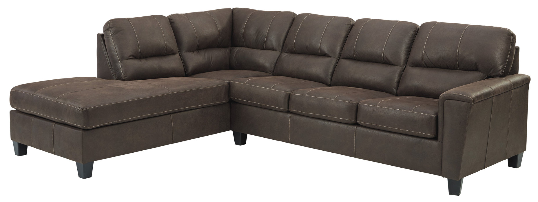 Navi Chestnut LAF Sleeper Sectional - Lara Furniture