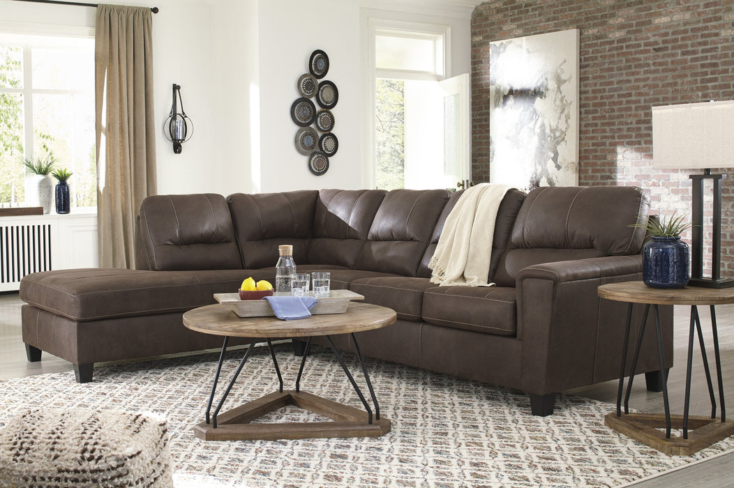 Navi Chestnut LAF Sleeper Sectional - Lara Furniture