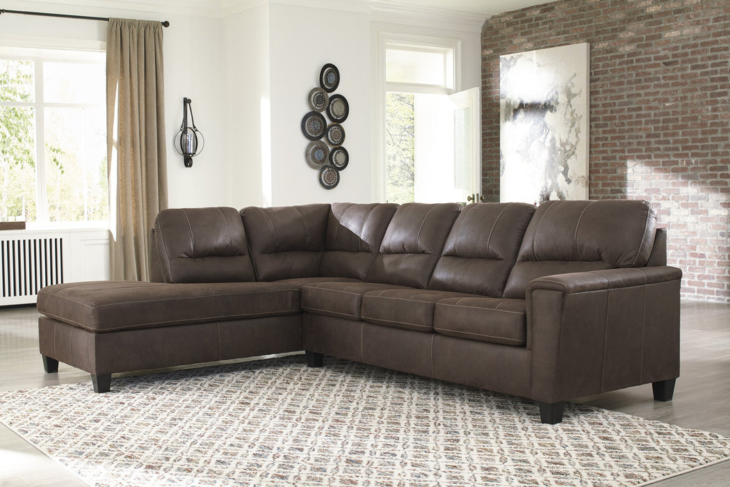 Navi Chestnut LAF Sleeper Sectional - Lara Furniture