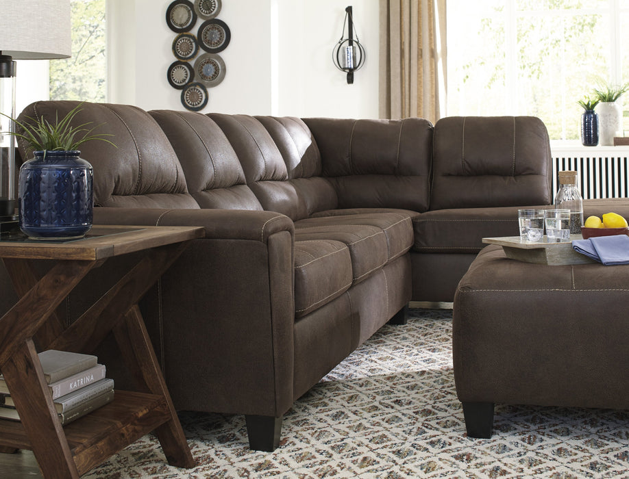 Navi Chestnut RAF Sleeper Sectional - Lara Furniture