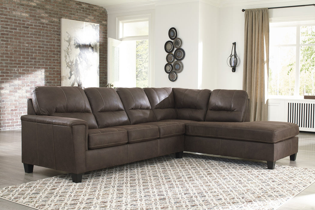 Navi Chestnut RAF Sleeper Sectional - Lara Furniture