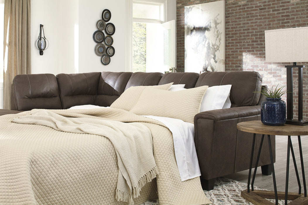 Navi Chestnut LAF Sleeper Sectional - Lara Furniture