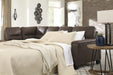 Navi Chestnut LAF Sleeper Sectional - Lara Furniture