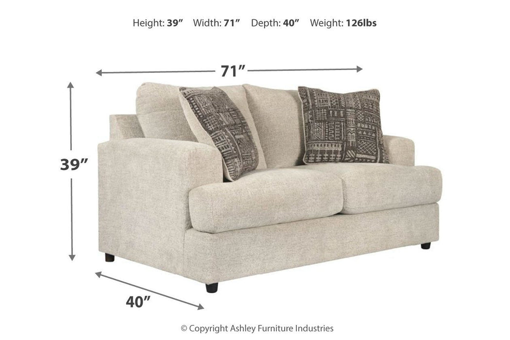 Soletren Stone Loveseat - Lara Furniture