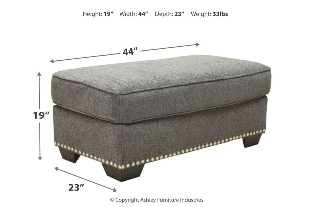 Locklin Carbon Ottoman - Lara Furniture