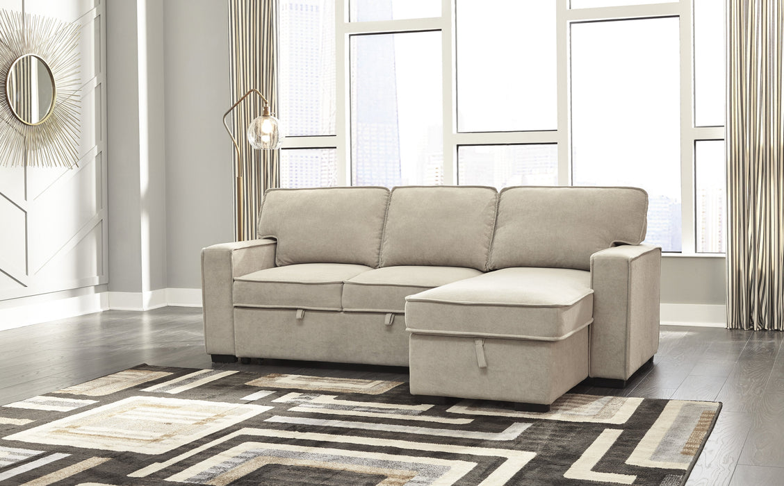 Darton Cream Sleeper Sectional with Storage