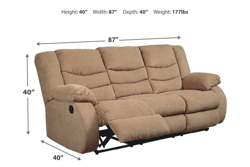 Tulen Mocha Reclining Sofa - Lara Furniture