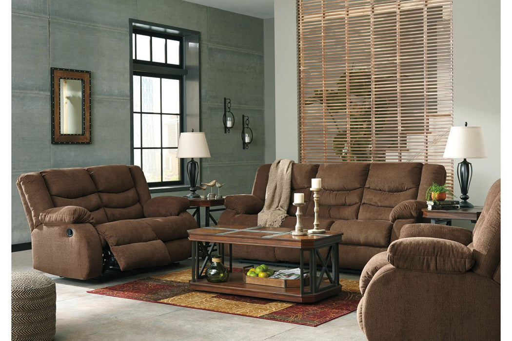 Tulen Chocolate Reclining Sofa - Lara Furniture