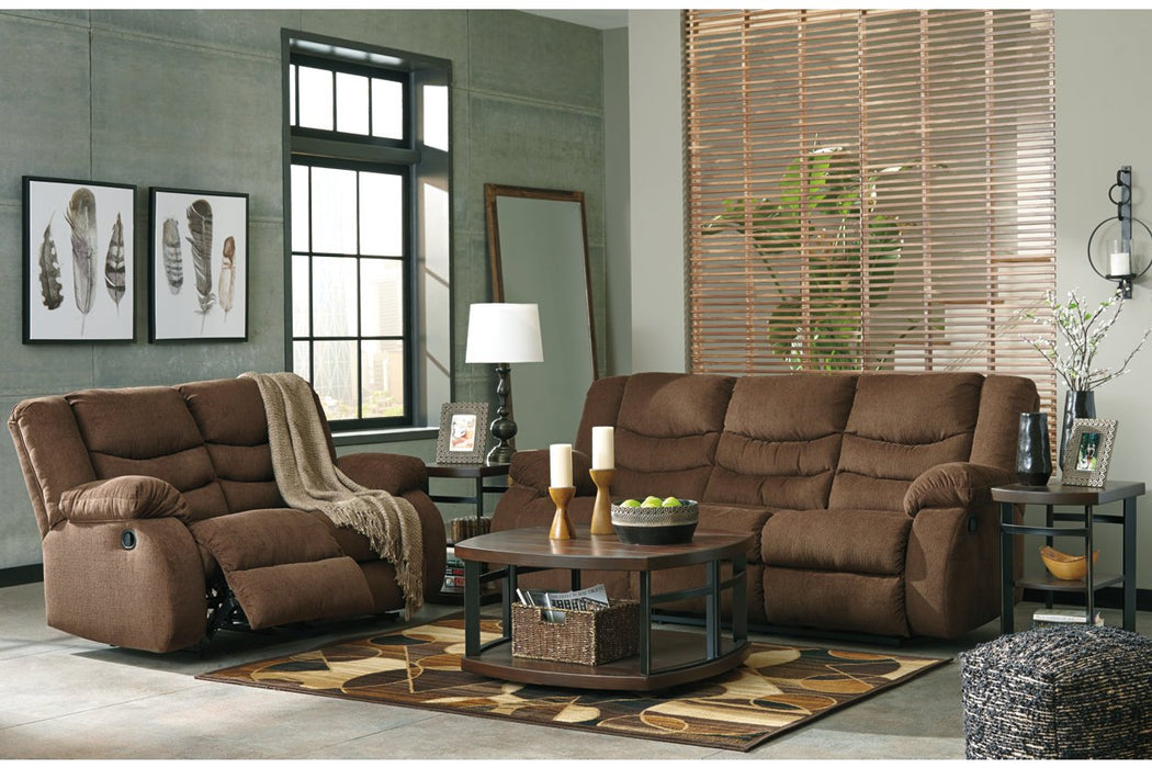 Tulen Chocolate Reclining Sofa - Lara Furniture