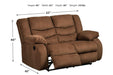 Tulen Chocolate Reclining Loveseat - Lara Furniture