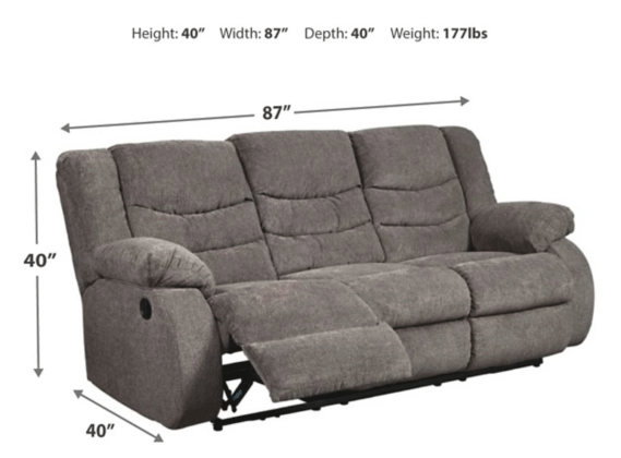 Tulen Gray Reclining Living Room Set