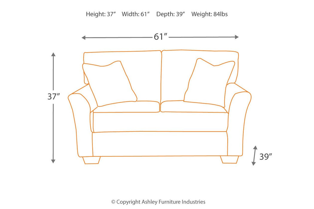 Tibbee Slate Loveseat - Lara Furniture