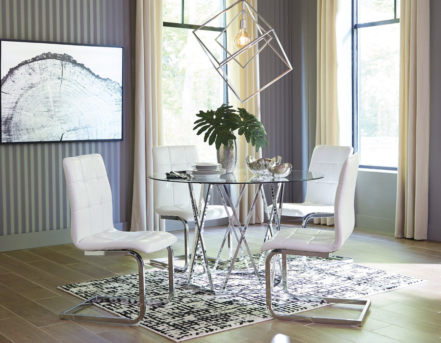 Madanere White-Chrome 5-Piece Dining Room Set