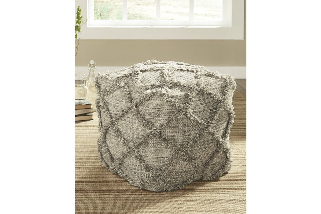 Adelphie Gray Pouf - Lara Furniture