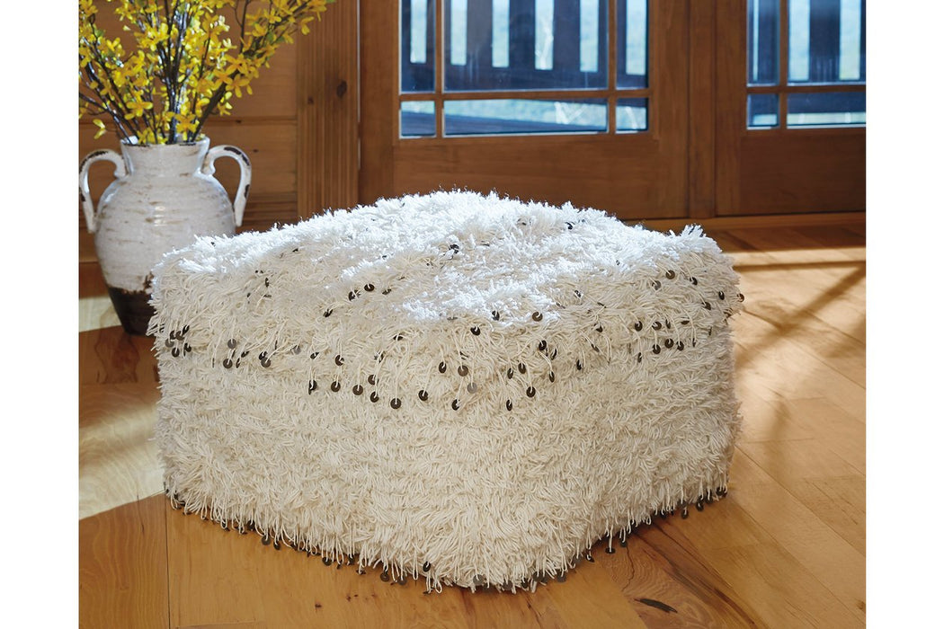 Celeste Cream Pouf - Lara Furniture