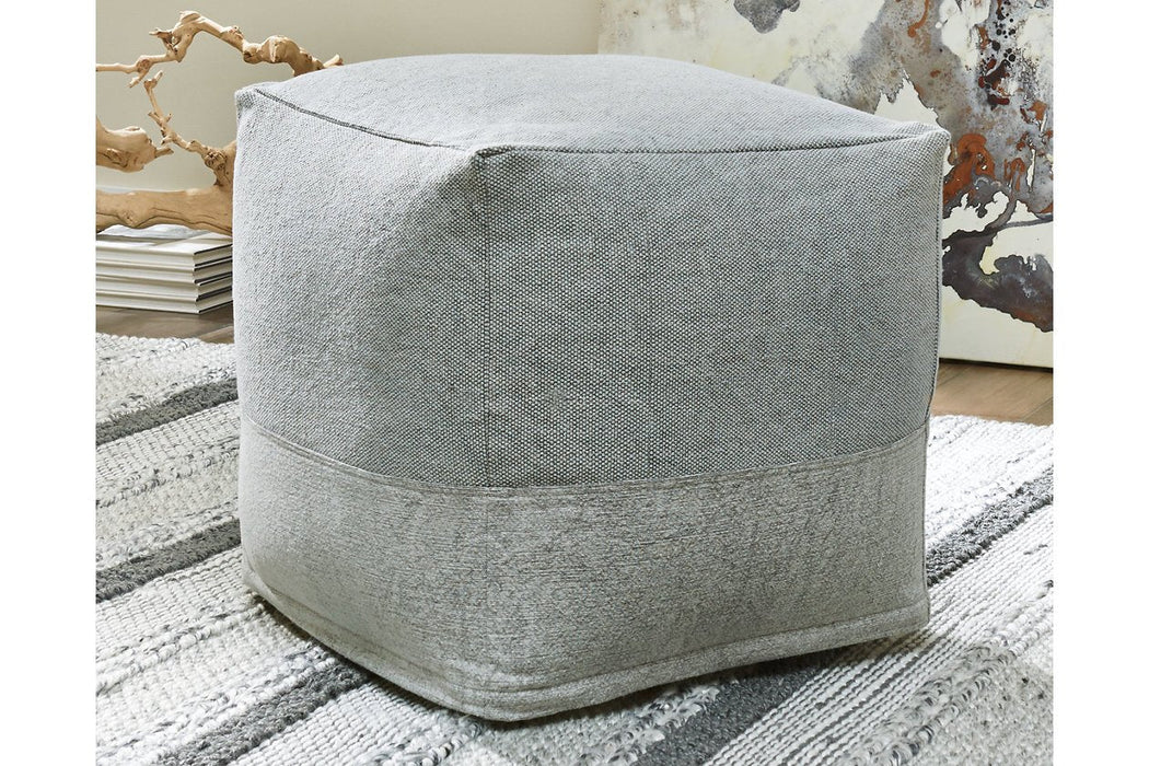 Mabyn Gray Pouf - Lara Furniture