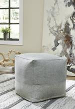 Mabyn Gray Pouf - Lara Furniture